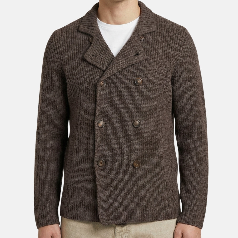 Brown Double Breasted Cashmere Cardigan (EU 48)
