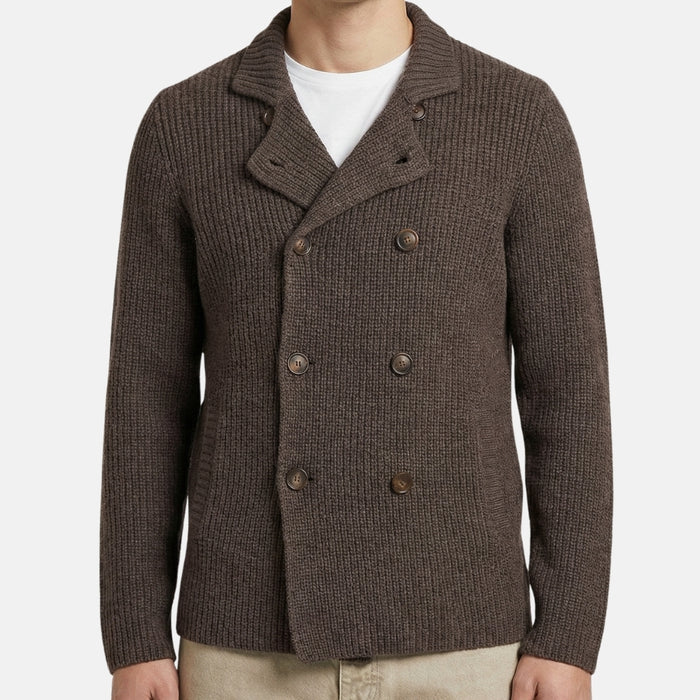 Brown Double Breasted Cashmere Cardigan (EU 48)