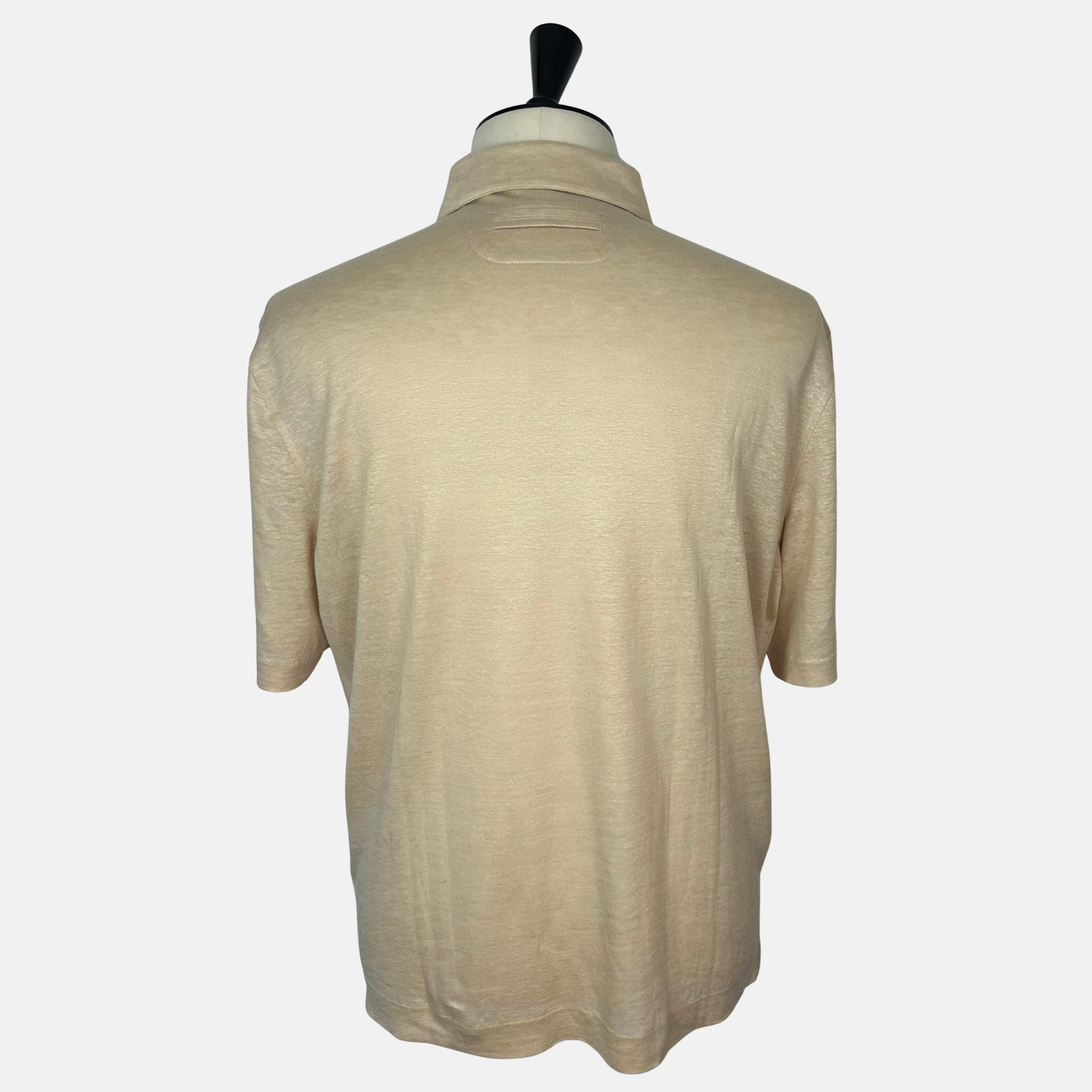 Beige Polo Shirt made of Linen (EU 52)