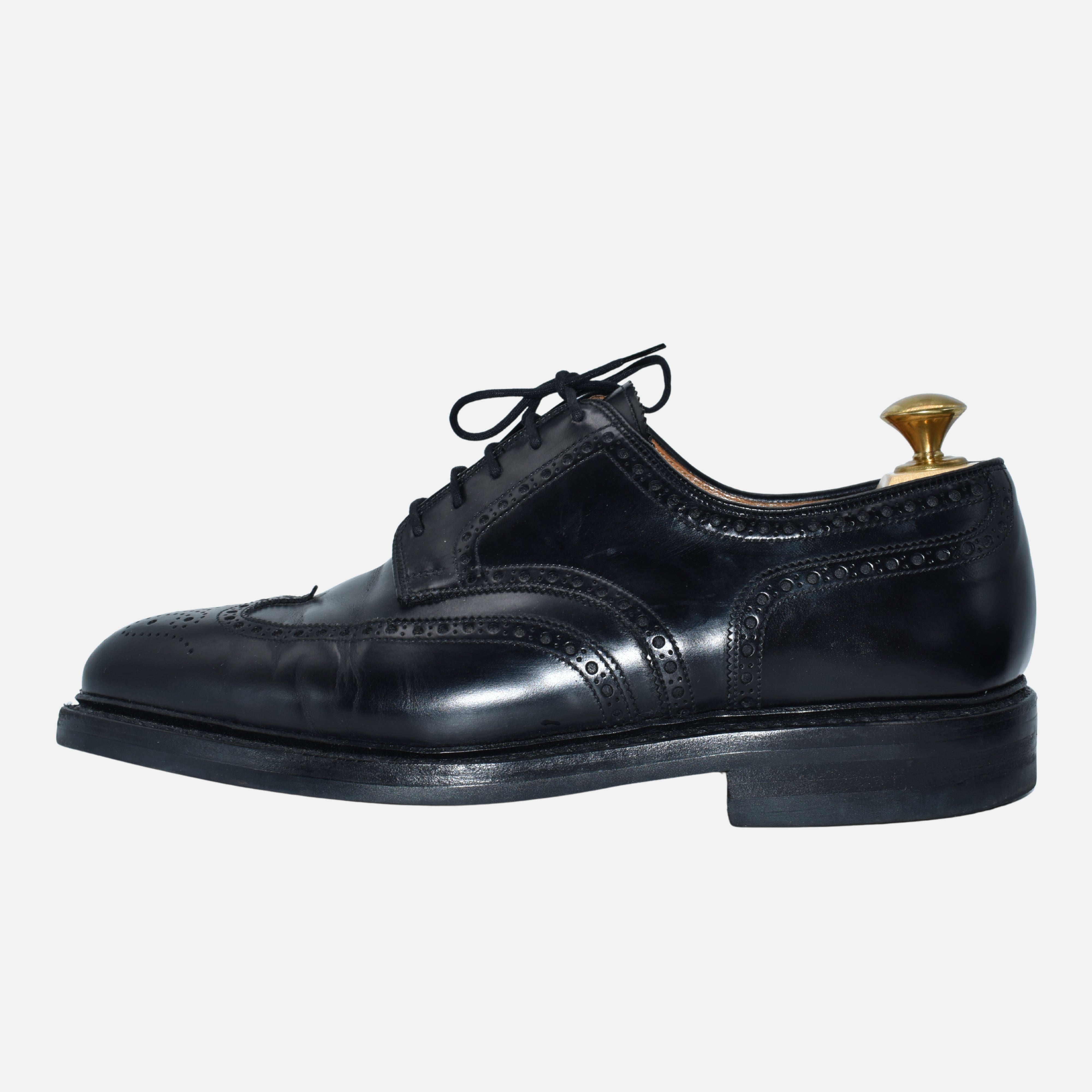 Black Budapester Leather Shoes "Pembroke" (EU 42)