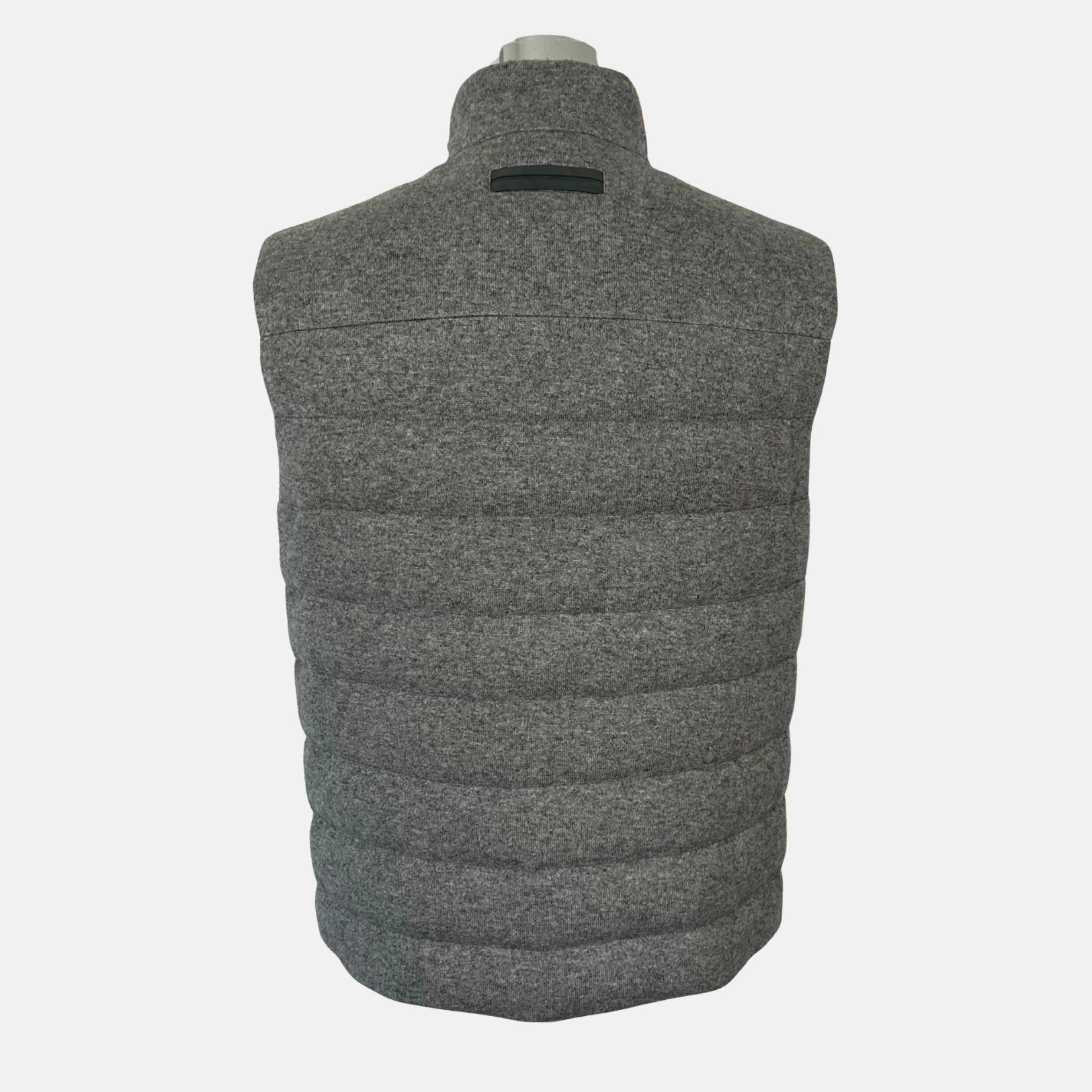 Grey Down Vest made of Cashmere/Leather Details (EU 48)
