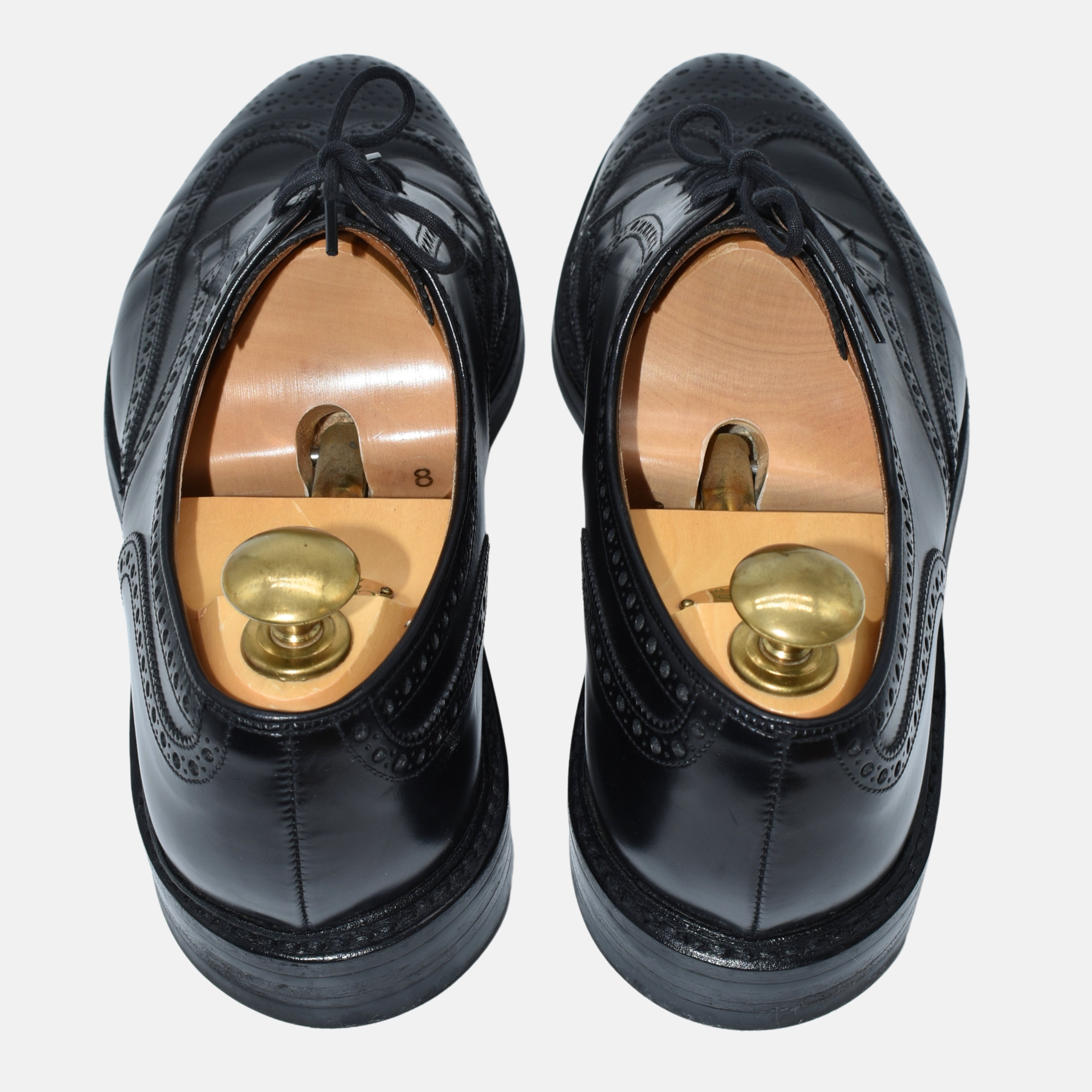 Black Budapester Leather Shoes "Pembroke" (EU 42)