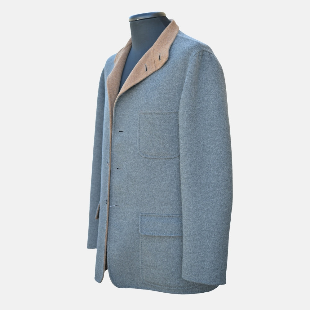 Grey/Brown Cashmere Jacket (EU 50)