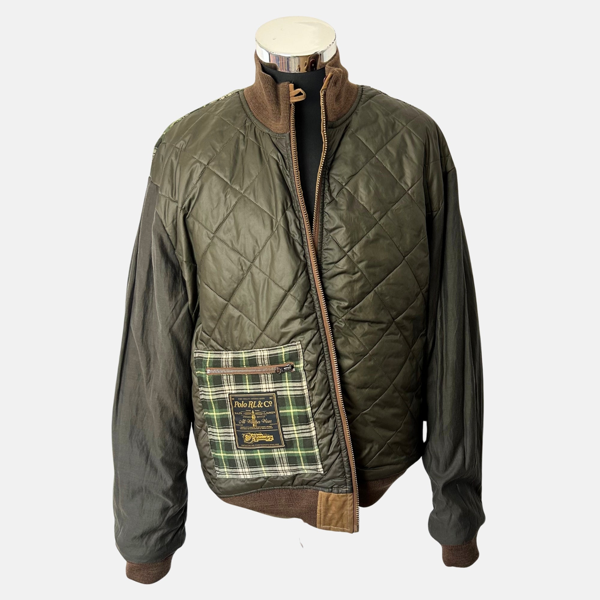 Brown Bomber Jacket made of Cotton (XS, XXL)