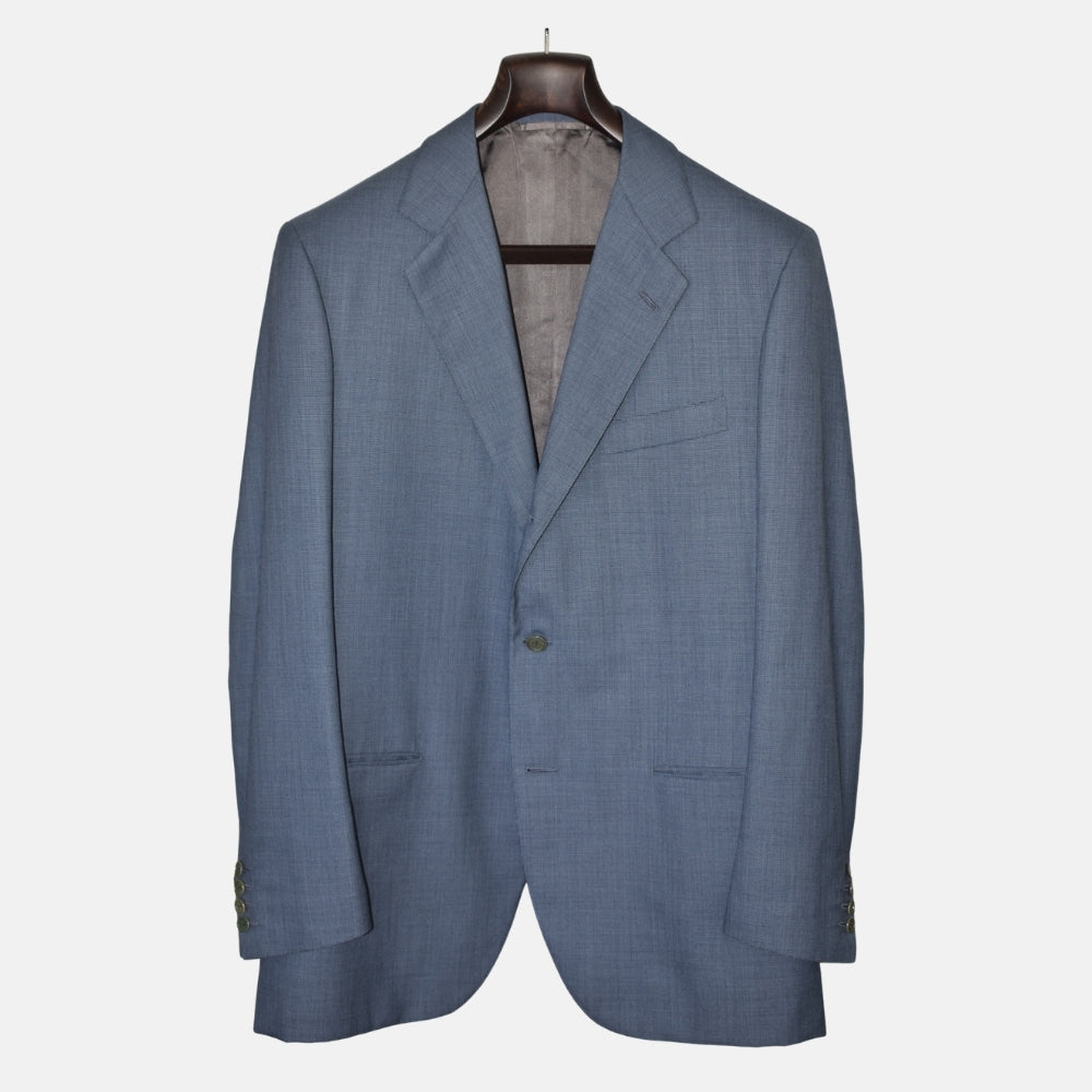 Blue Checkered Suit made of Wool (Vintage) (EU 50)