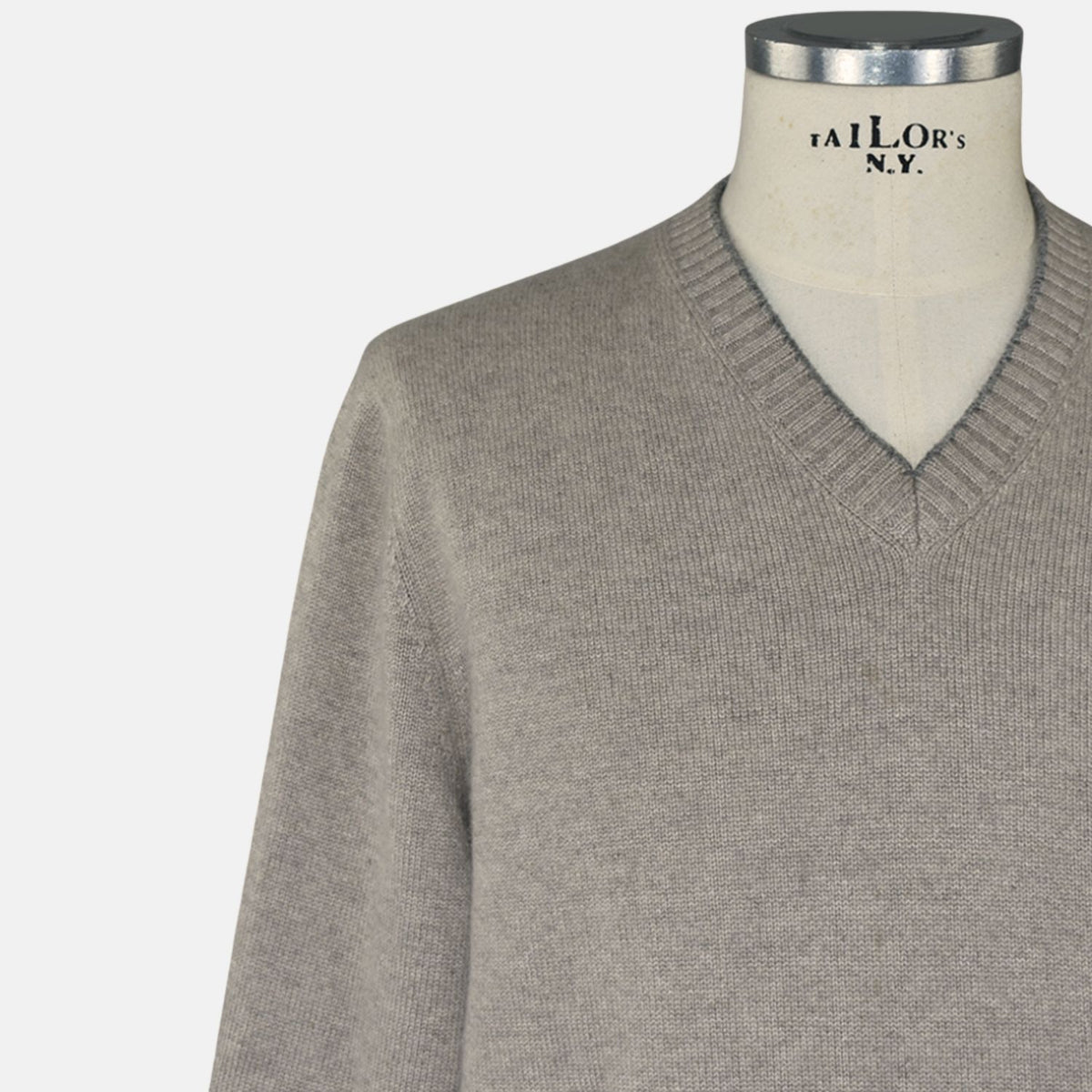 Beige V Neck Sweater Cashmere