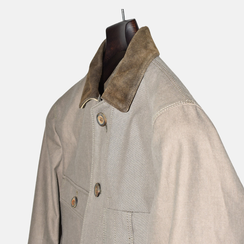 Brown Jacket made of Cotton/Viscose with Suede Details (EU 44)