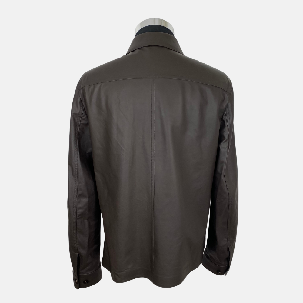 Brown Shirt Jacket made of Leather (50)