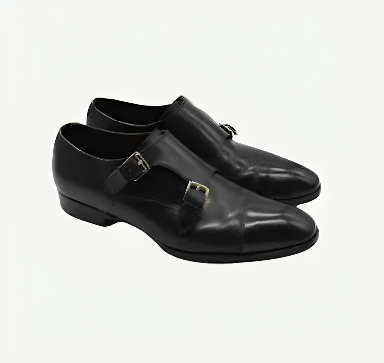 Black Double Monks made of Leather (EU 39,5)