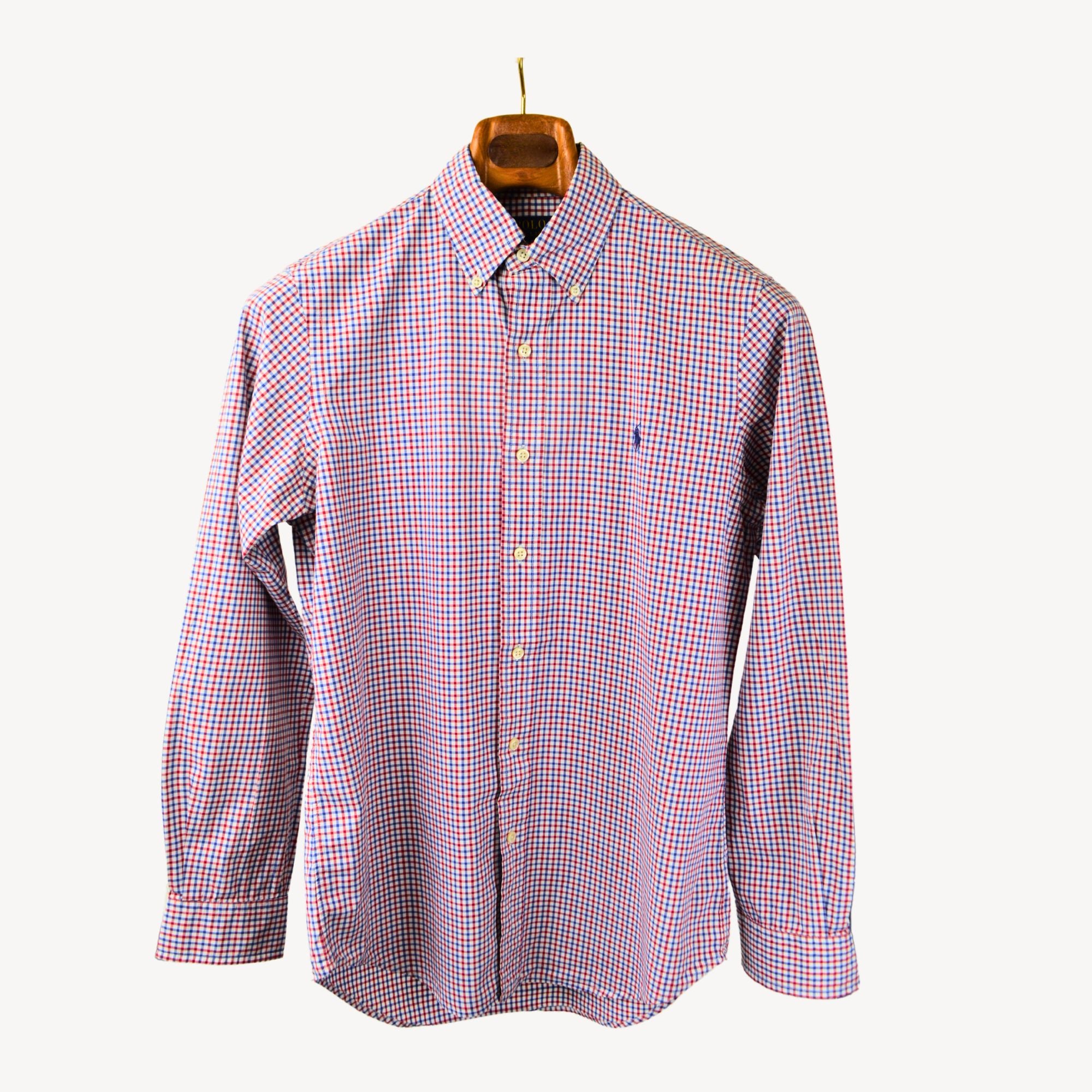 Blue/Red Checked Cotton Shirt (S)