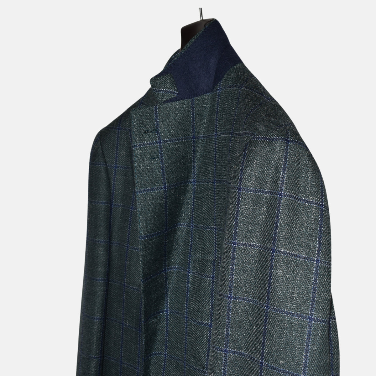 Green/Blue Checkered Blazer made of Wool (EU 52L)
