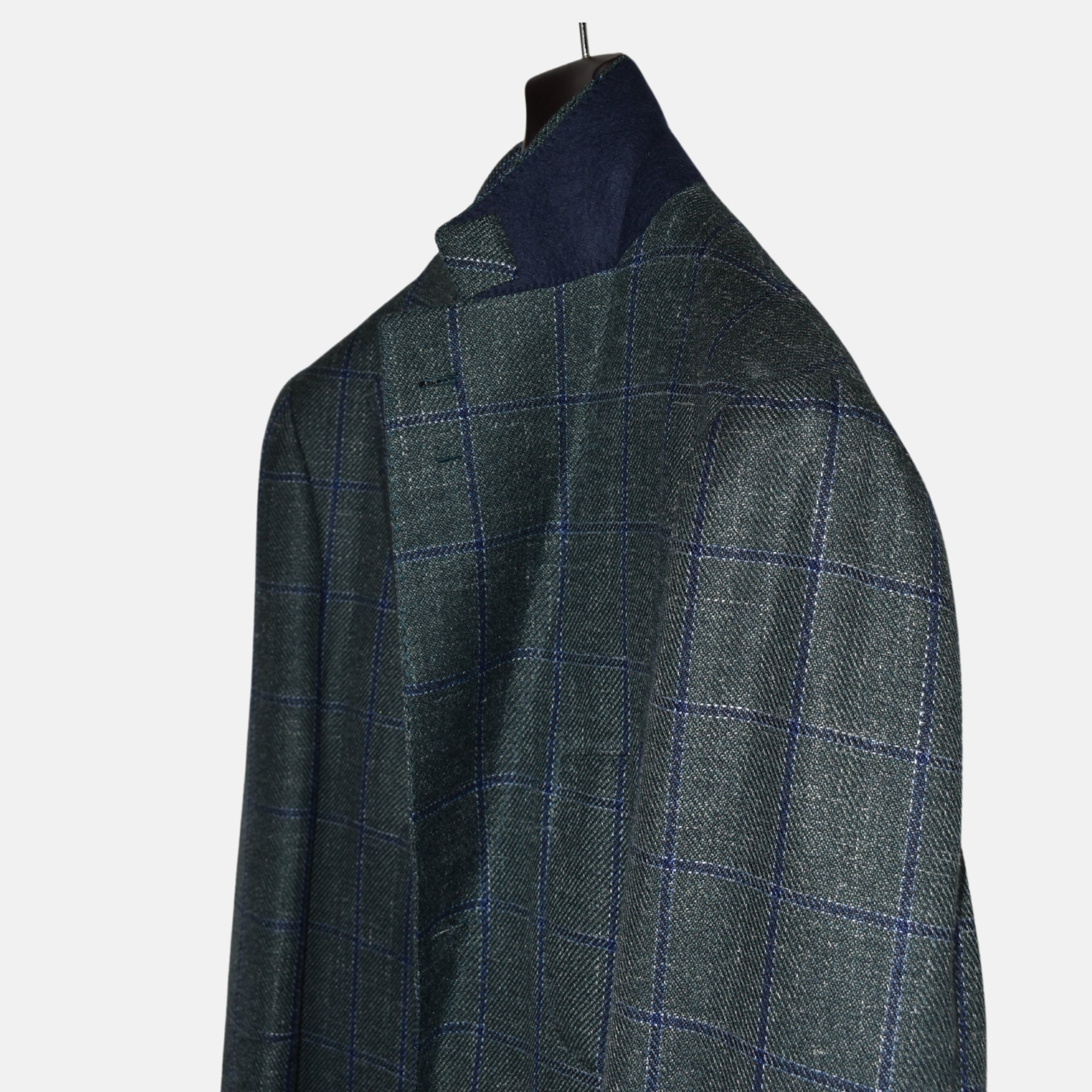Green/Blue Checkered Blazer made of Wool (EU 52L)