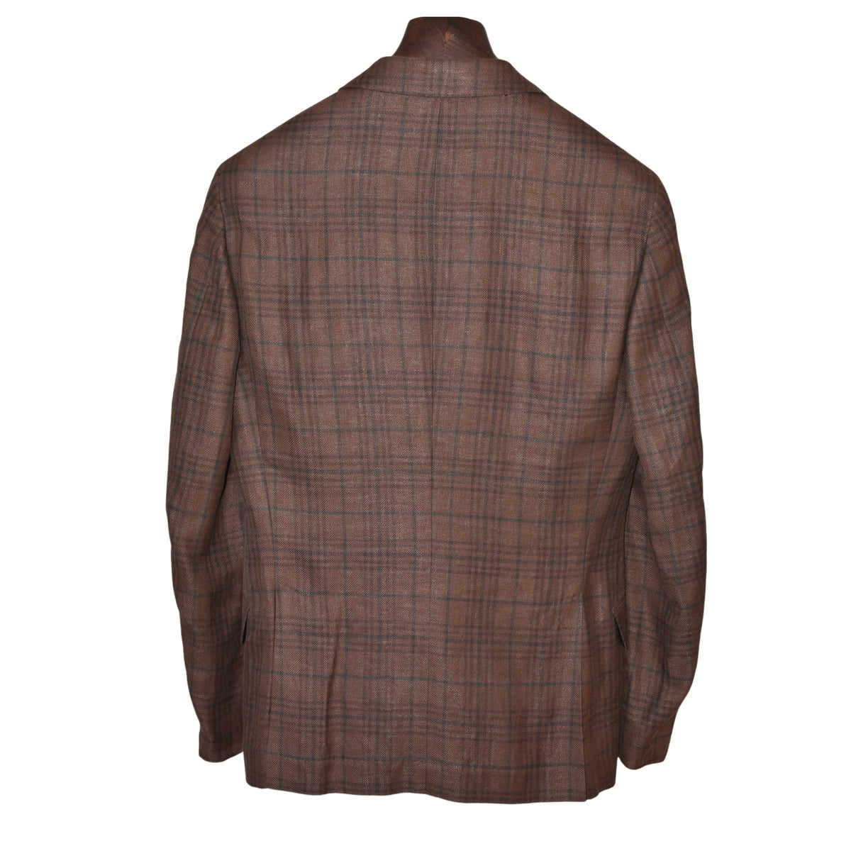 Brwon Checked Suit made of Linen/Wool/Silk (EU 46)