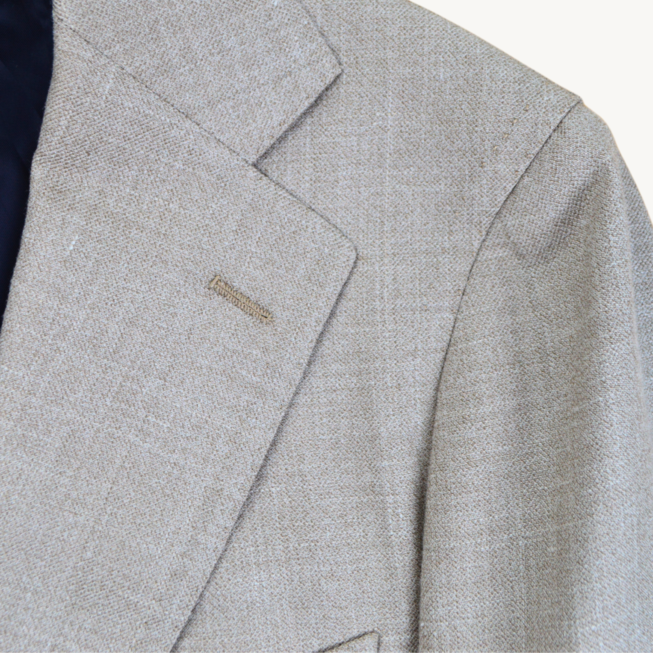 Beige/Grey Blazer made of Wool/Silk/Linen