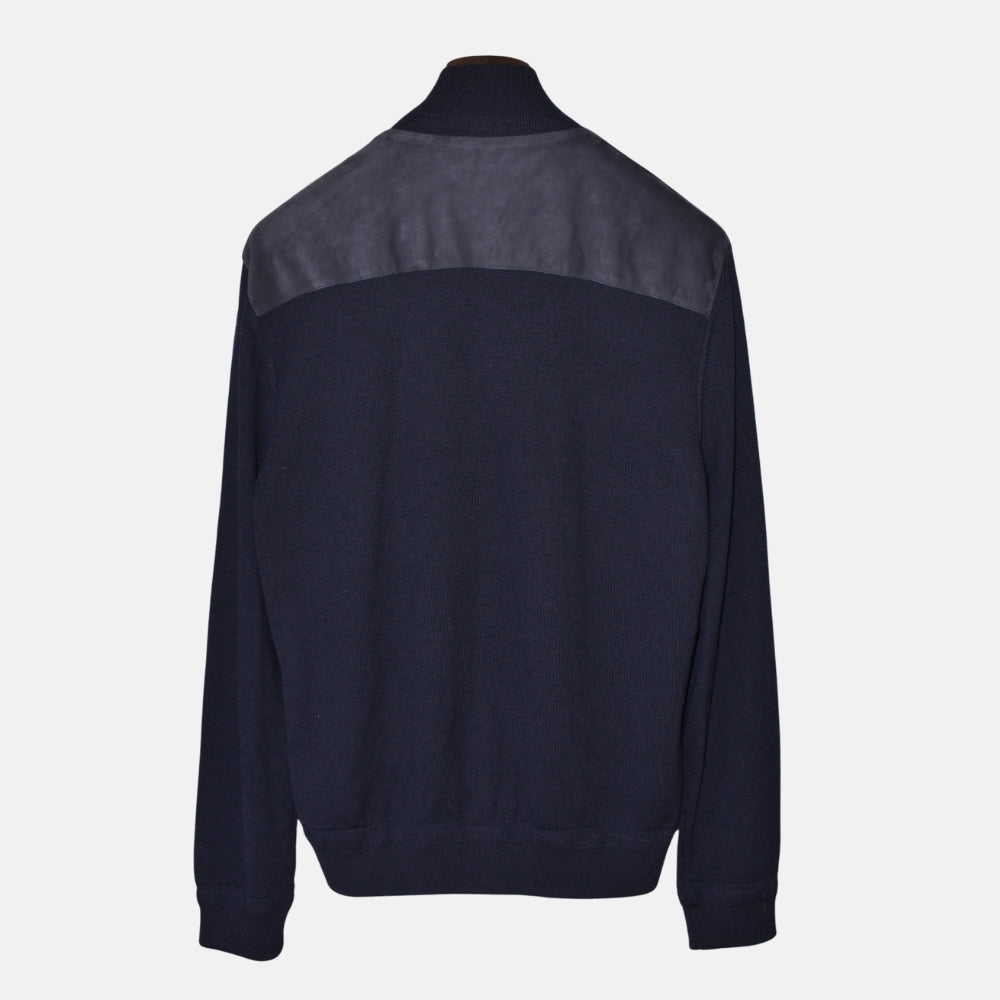 Blue Cardigan made of Suede/Wool/Cashmere (EU 54)