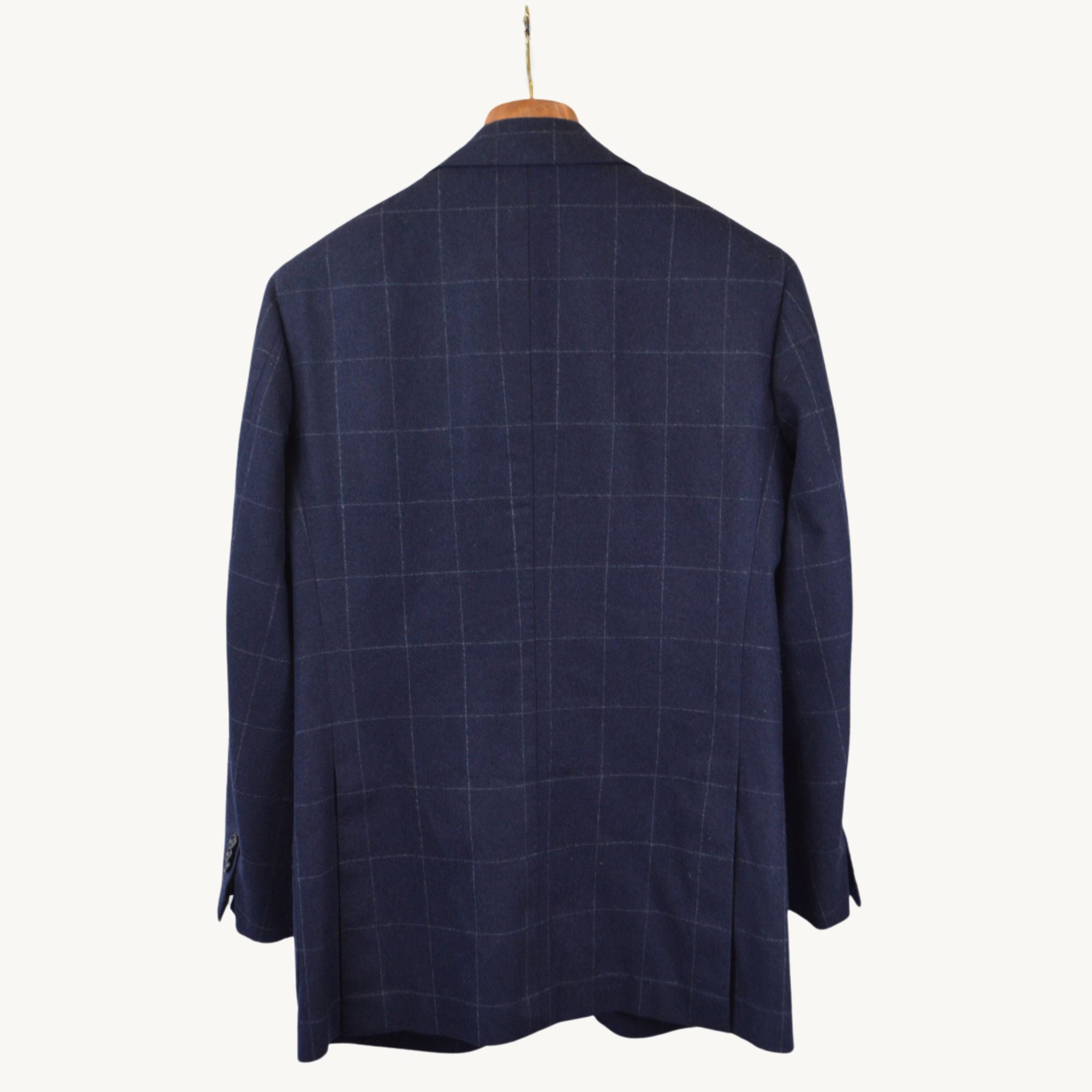 Navy Blue Blazer with Overcheck made of Wool (50)