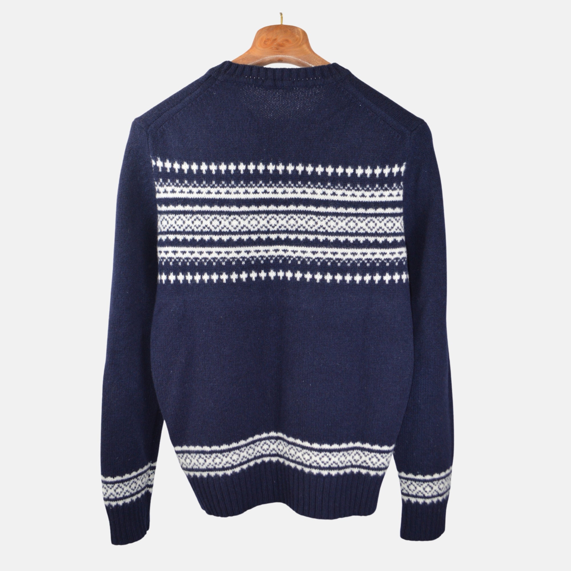 Navy/White Pullover made of Wool (XL)