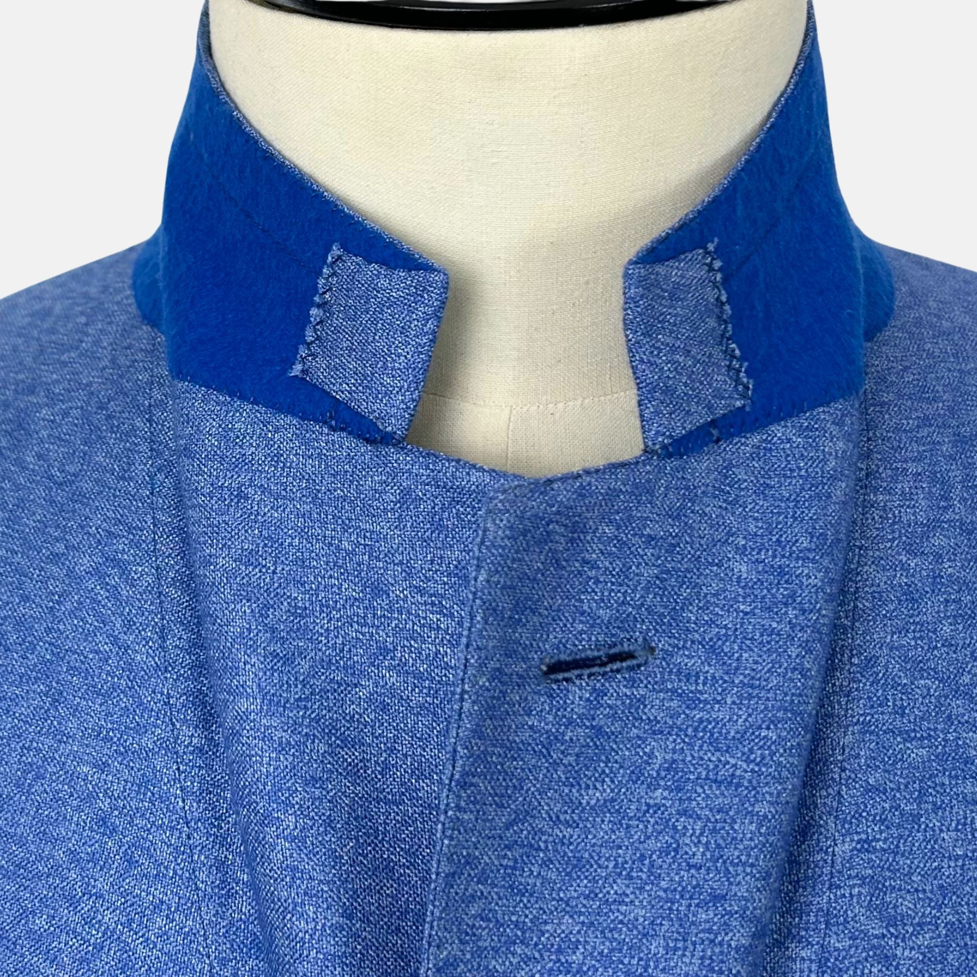 Blue Patterned  "Senato" Blazer made of Cashmere/Silk (EU 52)