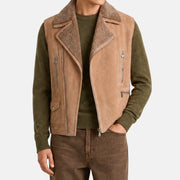 Beige Shearling Vest (M)