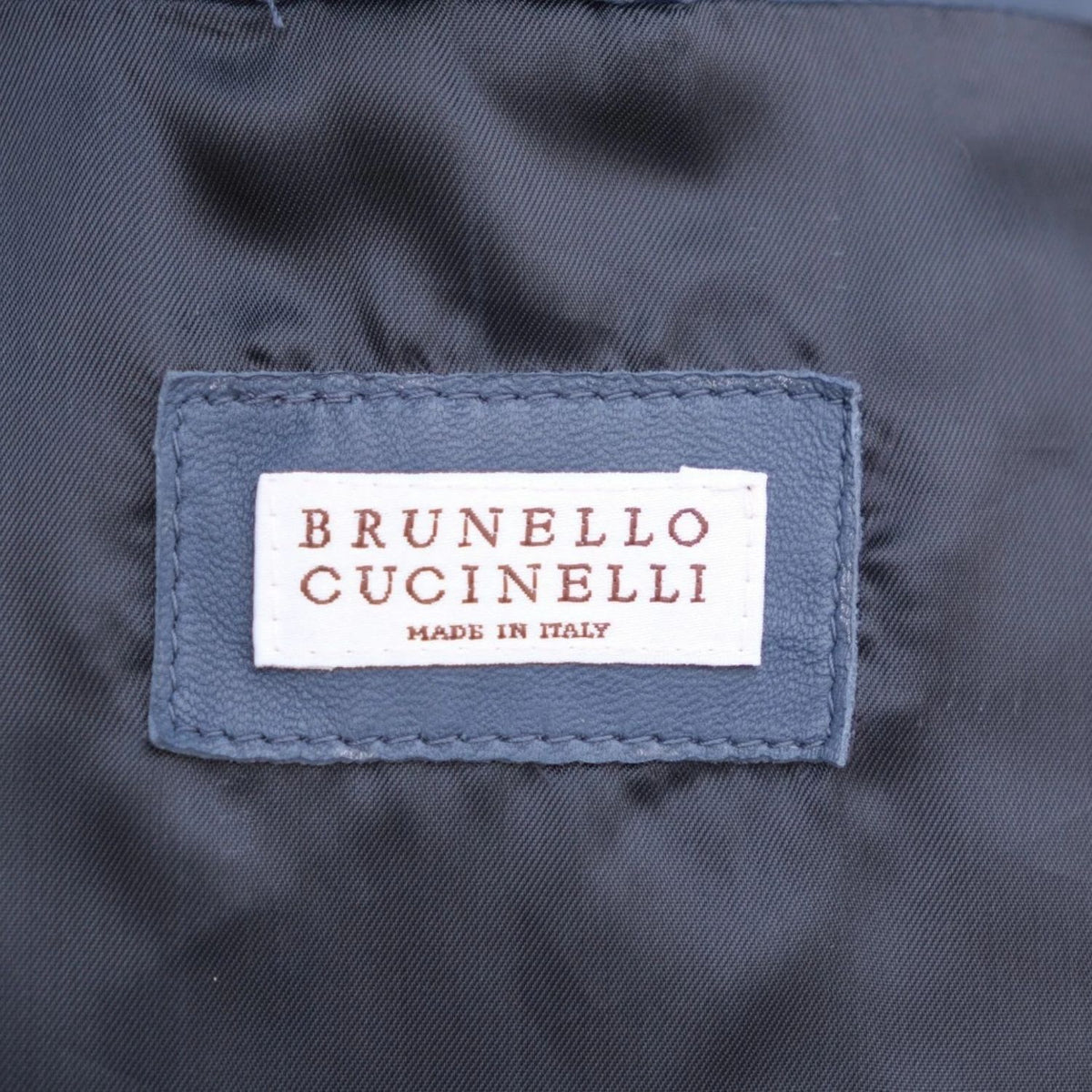 Blue Leather Biker Jacket (M)