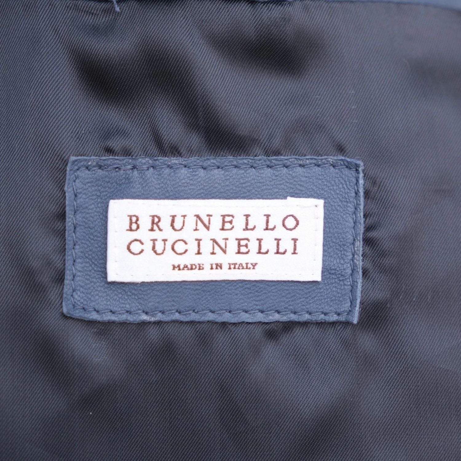 Blue Leather Biker Jacket (M)