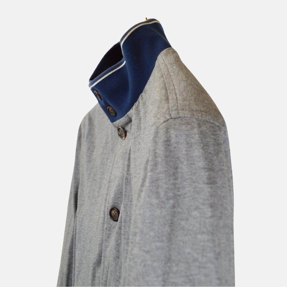 Blue/Grey Reversible Blouson made of Cotton/Polyamide (46)