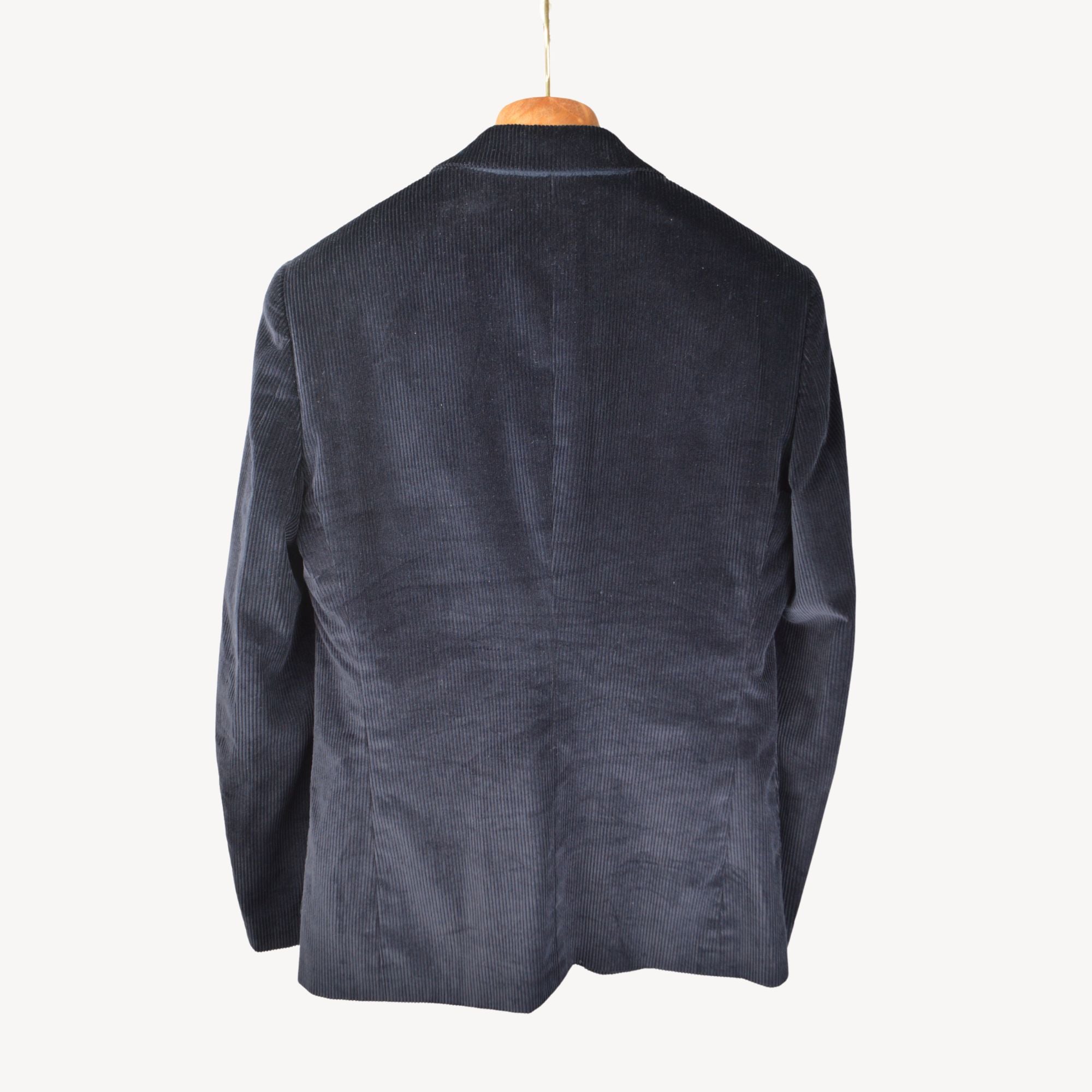 Navy Blue Corduroy Blazer made of Cotton (48)