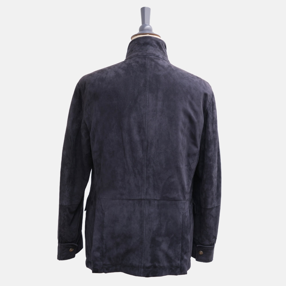 Navy Jacket made of Leather (M)