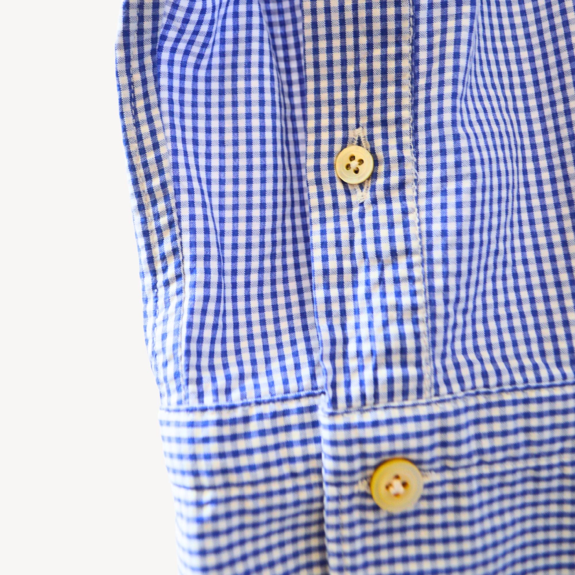 White/Blue Checked Cotton Shirt (L)