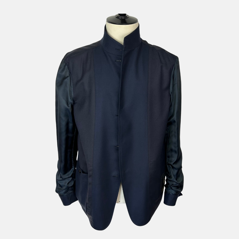 Navy Wool Jacket "Il Conte" made of Wool (Vellus Aureum) (EU 54)