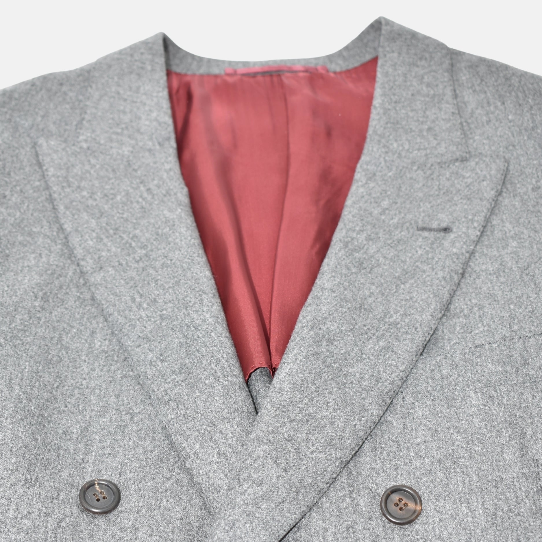 Gray Double-Breasted Blazer Wool/Cashmere/Silk (EU 50)