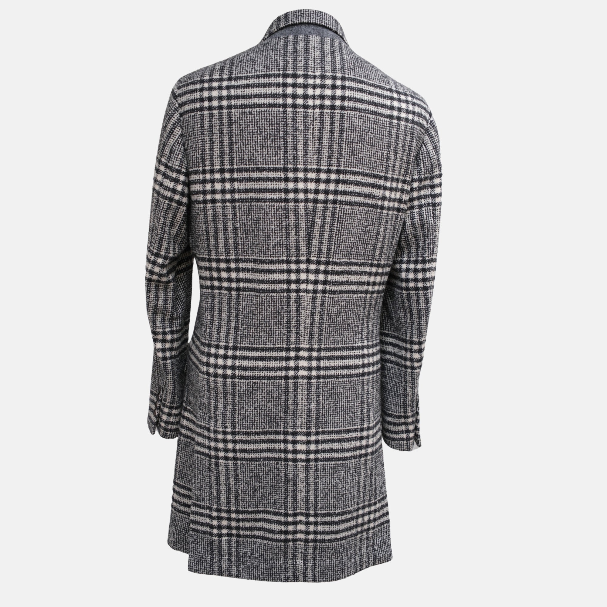 Grey Patterned Coat made of Cashmere (50)