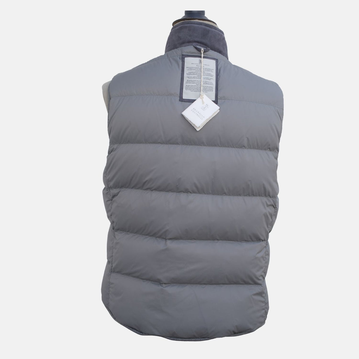 Blue Quilted Suede Down Vest (M)