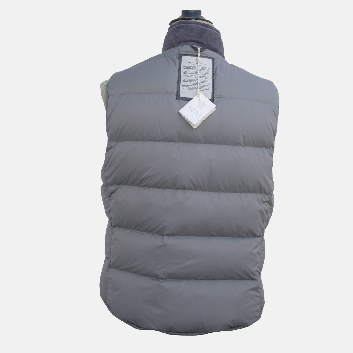 Blue Quilted Suede Down Vest (M)