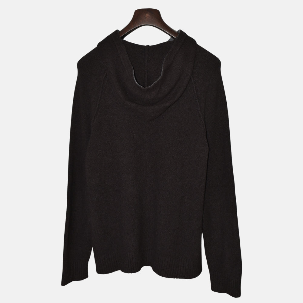 Dark Brown Hooded Sweater made of Cotton/Polyamide/Cashmere (M)