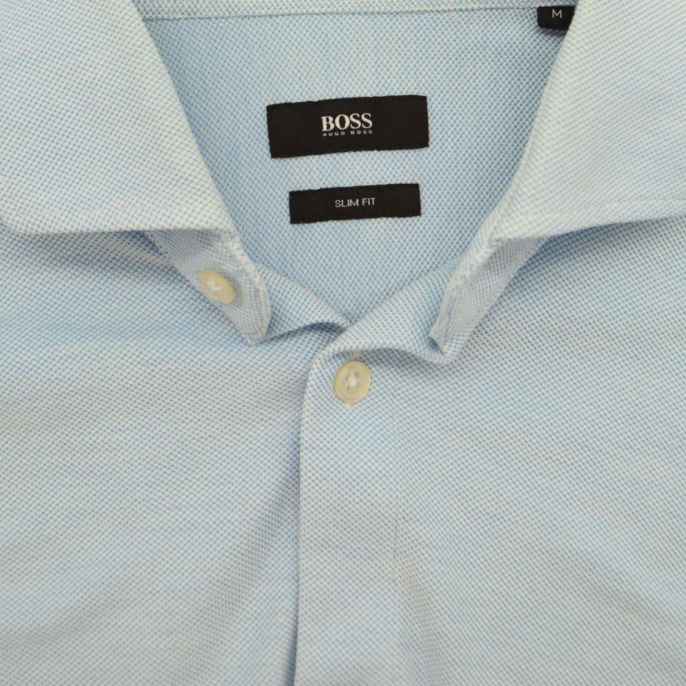 Blue Structured Cotton Shirt (M)