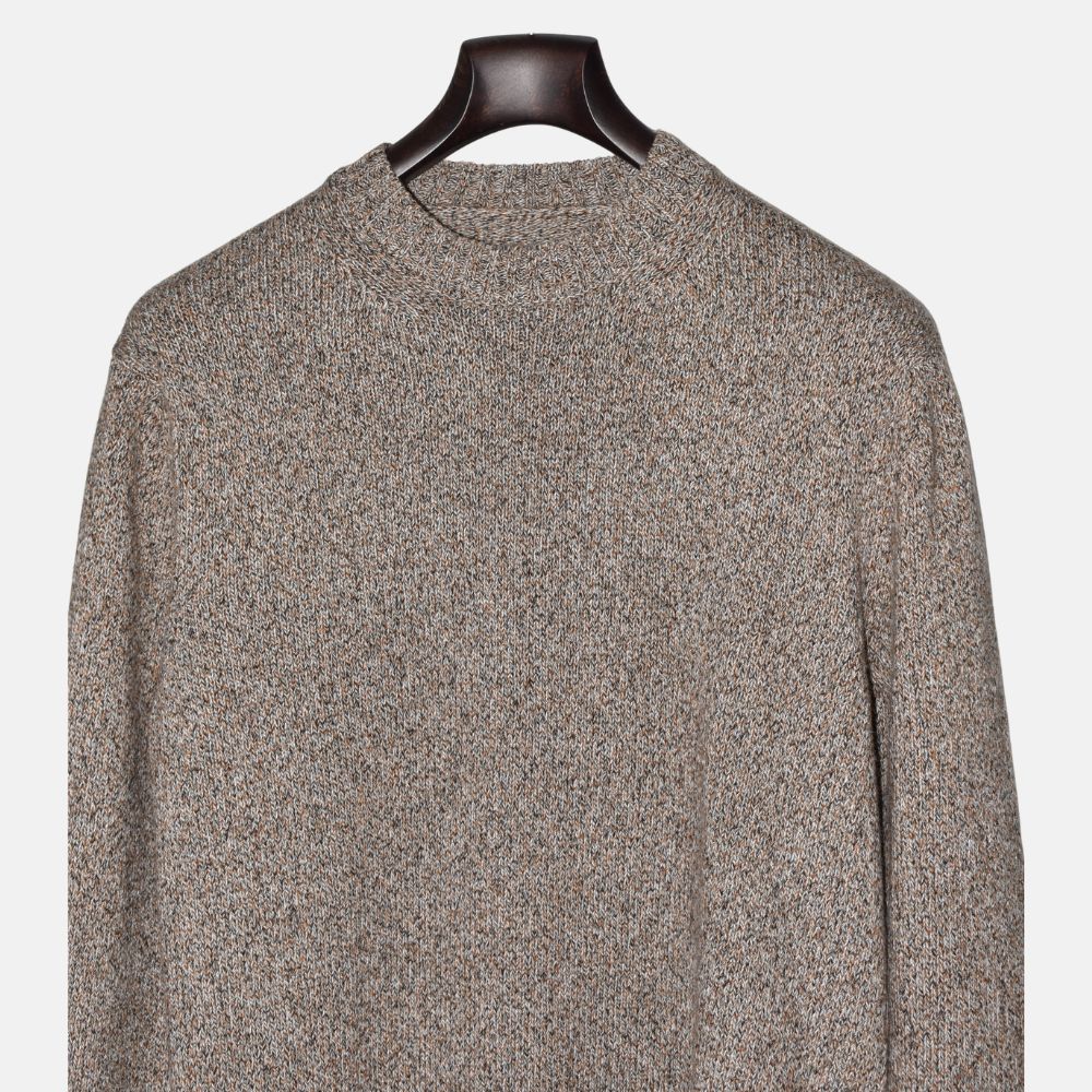 Brown-White Mottled Sweater made of Cashmere (EU 50)