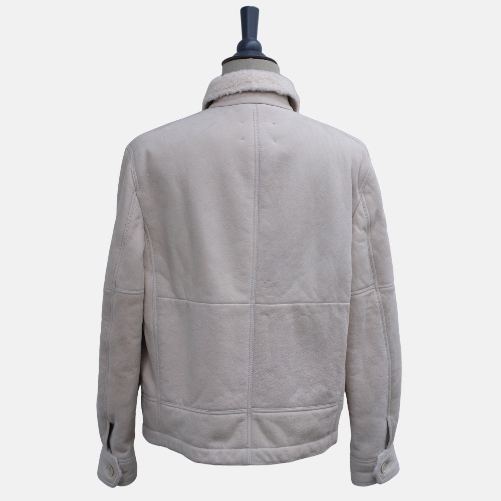 Taupe Jacket made of Sheepskin (L)