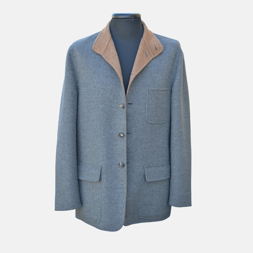 Grey/Brown Cashmere Jacket (EU 50)