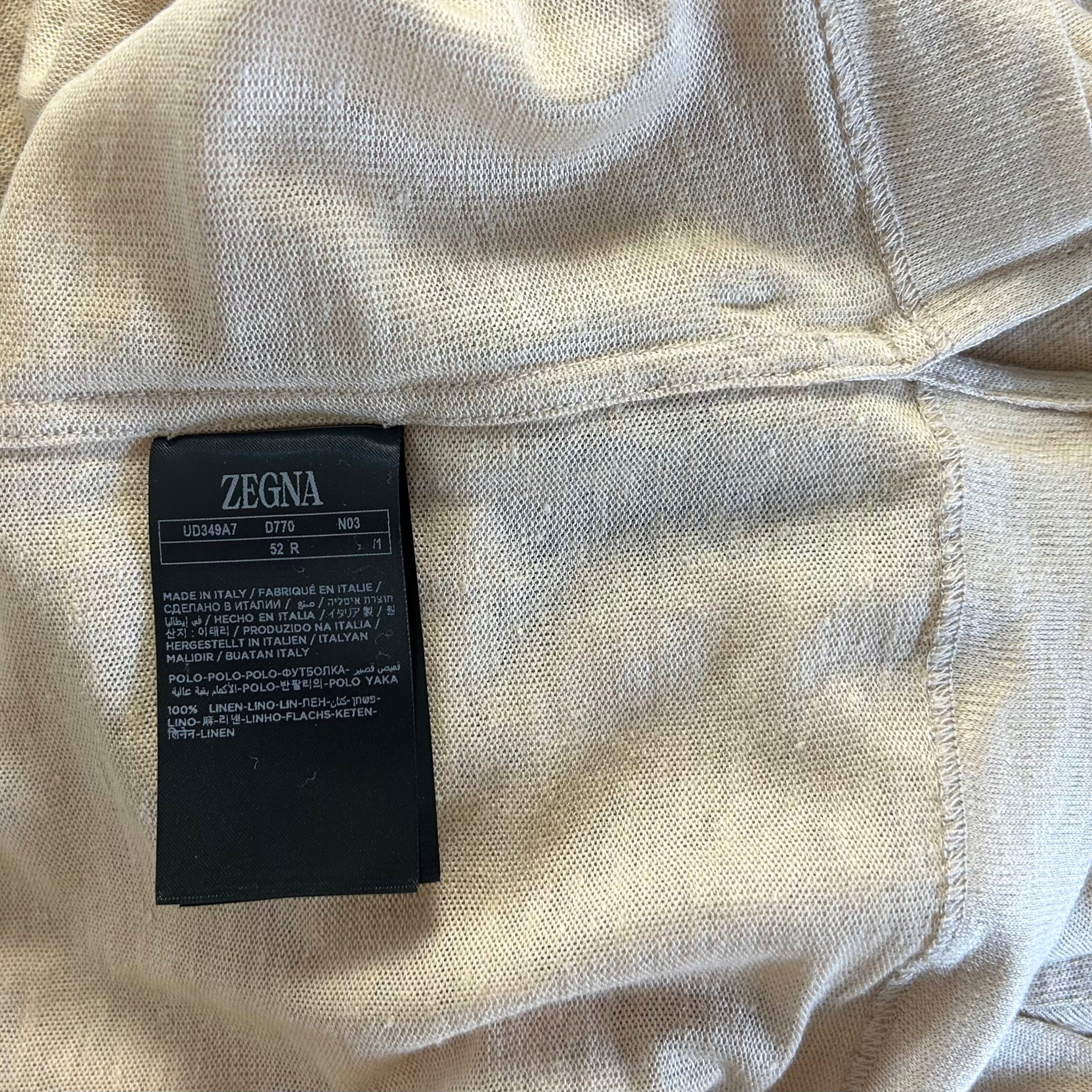 Beige Polo Shirt made of Linen (EU 52)