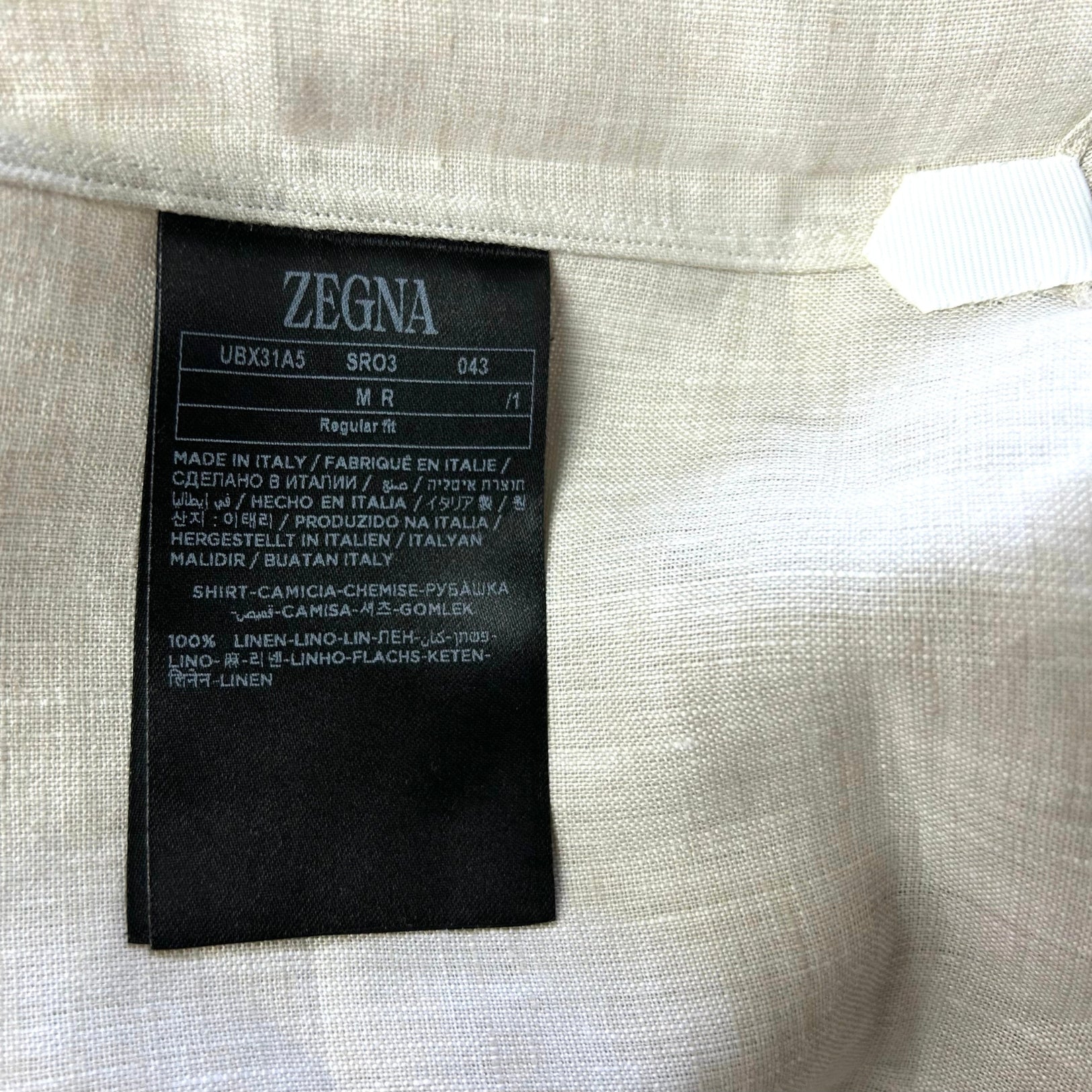 Ecru Melange Shirt made of Linen (M)