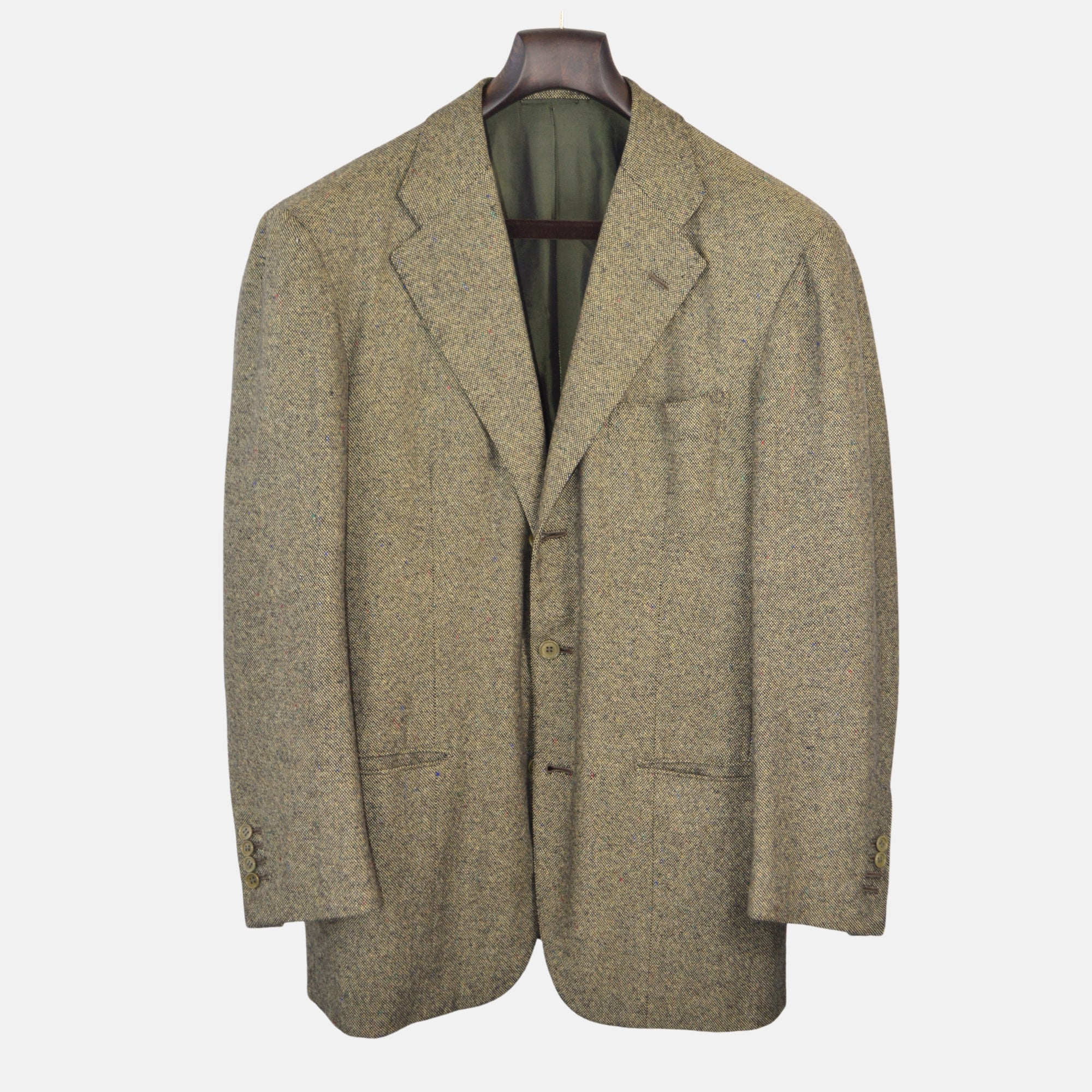 Olive Patterned Blazer made of Cashmere (EU 52)