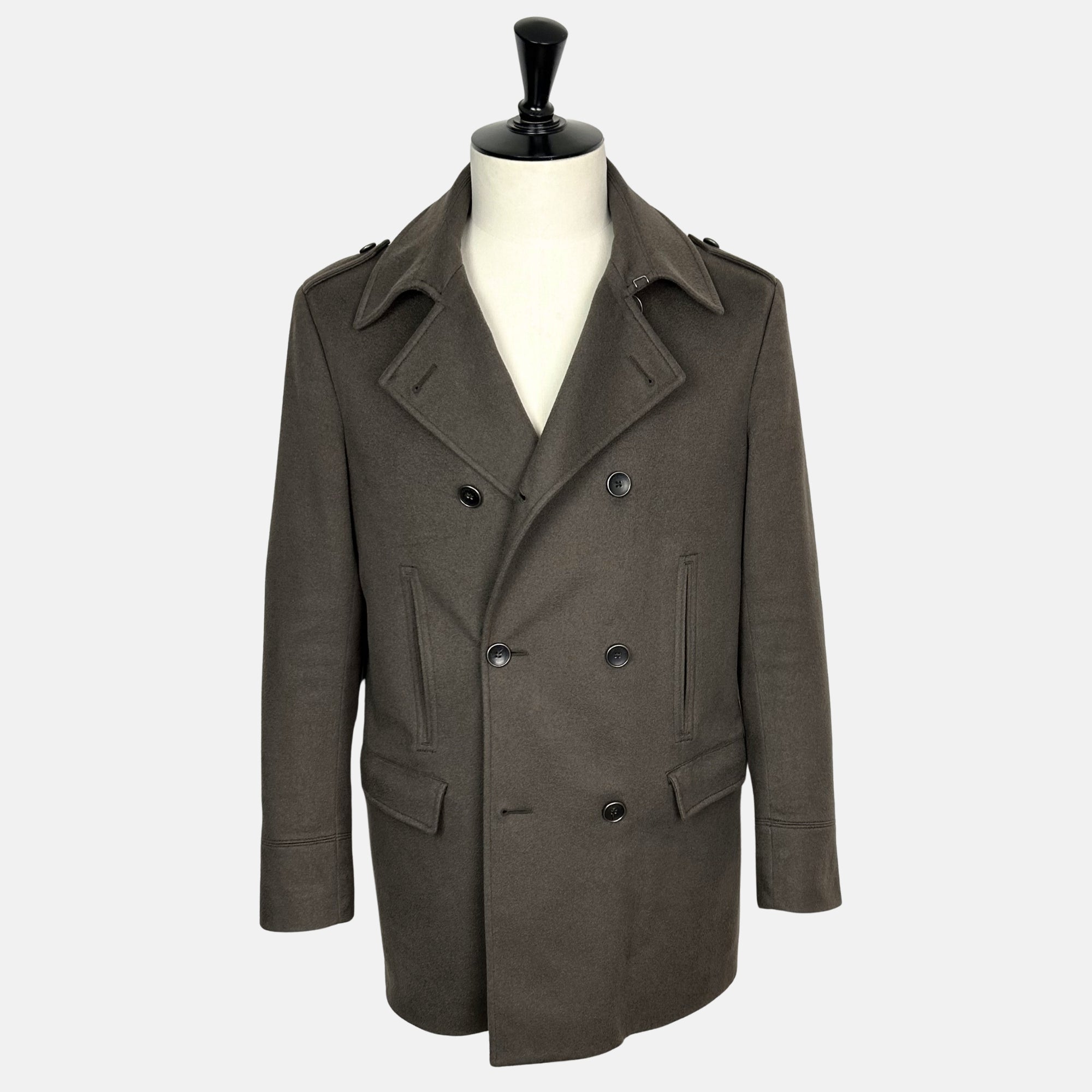 Khaki Peacoat made if Cashmere (EU 50)