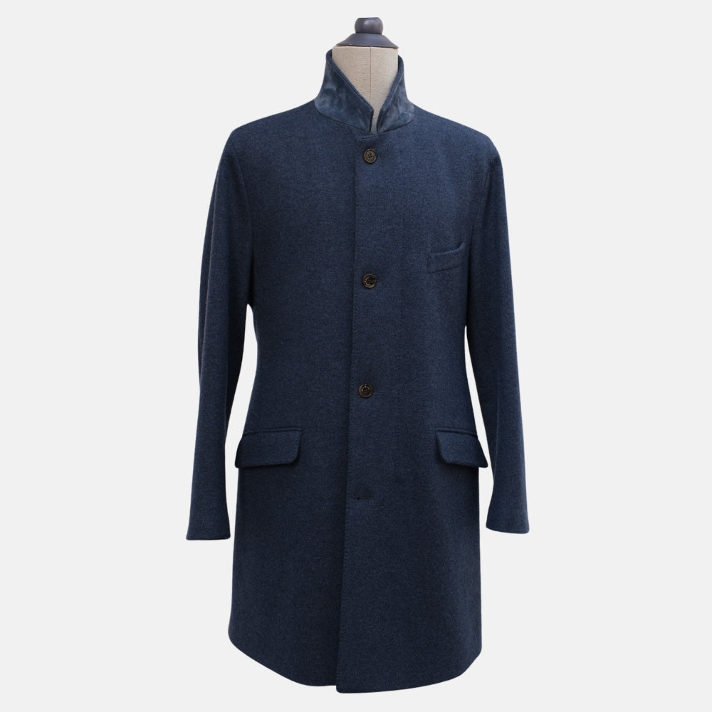 Blue "Martingala" Coat made of Cashmere/Virgin Wool (EU 52)
