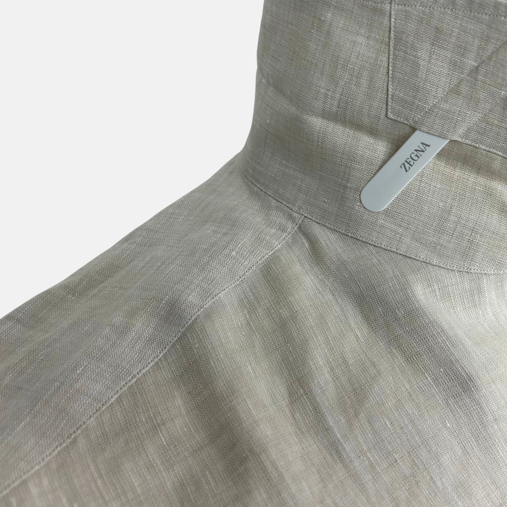 Ecru Melange Shirt made of Linen (M)