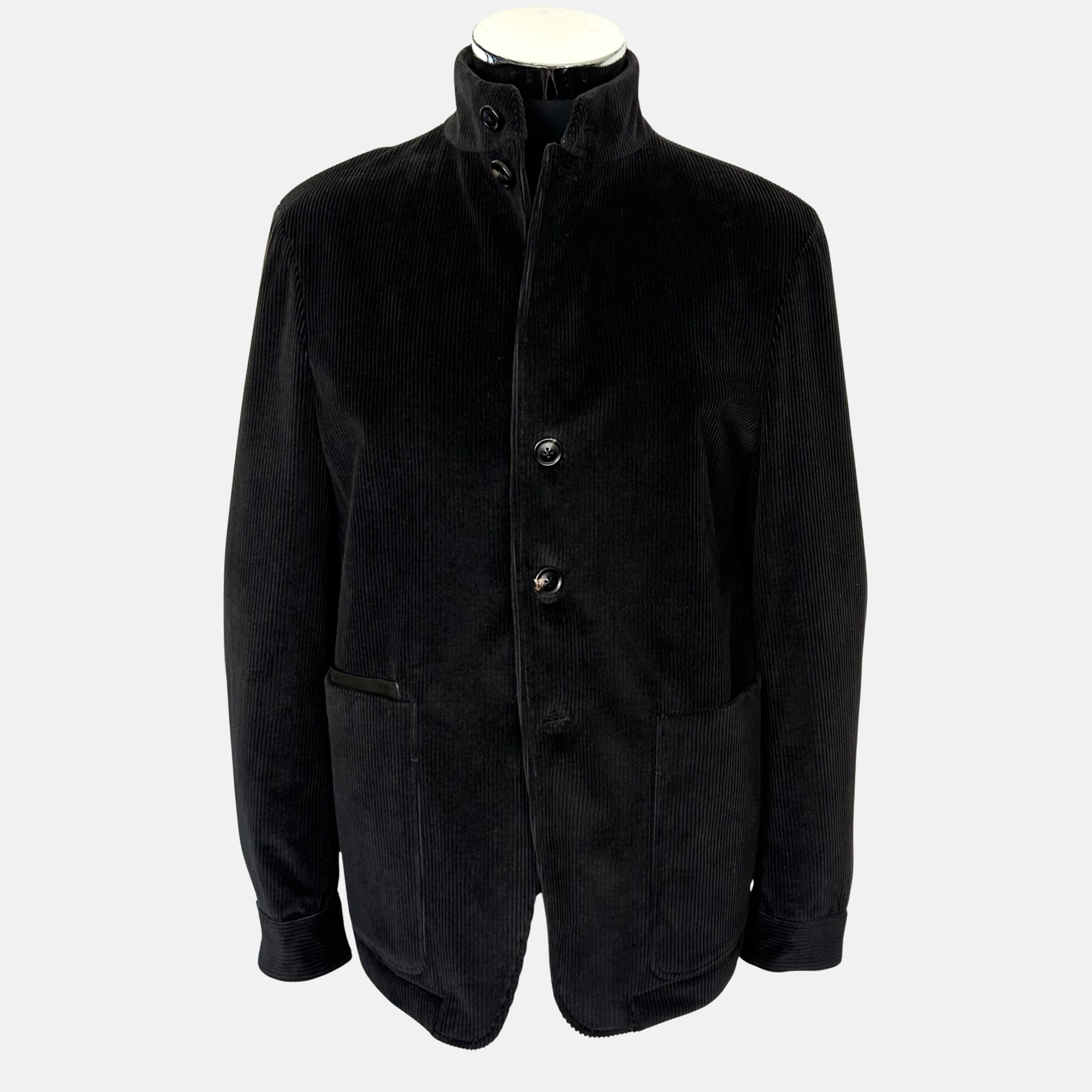 Black Il Conte Corduroy Cashco Jacket (EU 46)