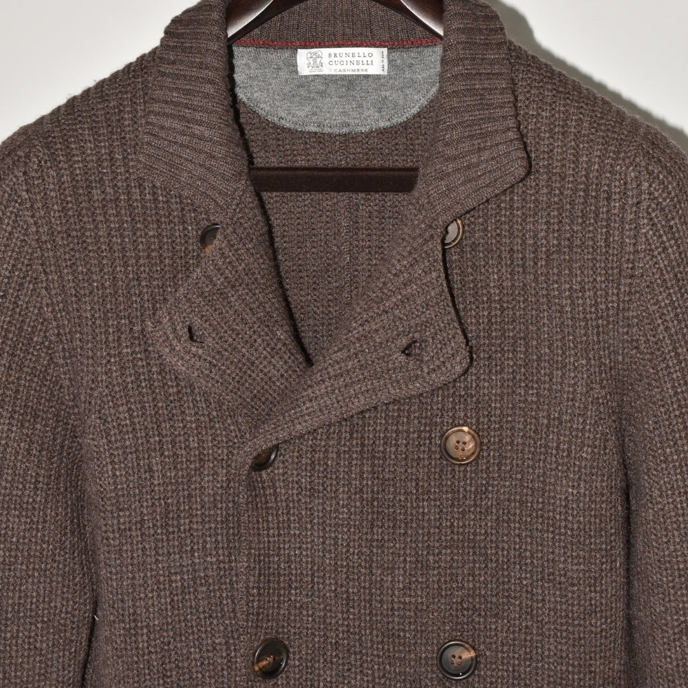 Brown Double Breasted Cashmere Cardigan (EU 48)