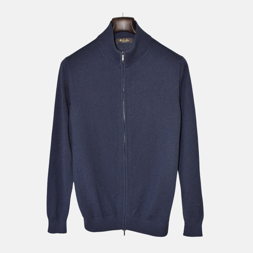 Navy Blue Zipper made of Cashmere (EU 48)
