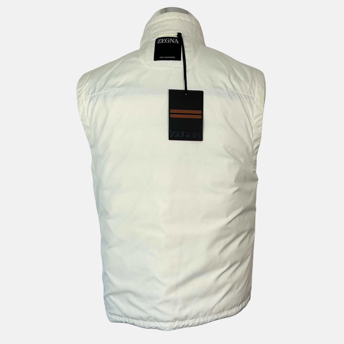 Grey Down Vest made of Cashmere/Leather Details (EU 48)