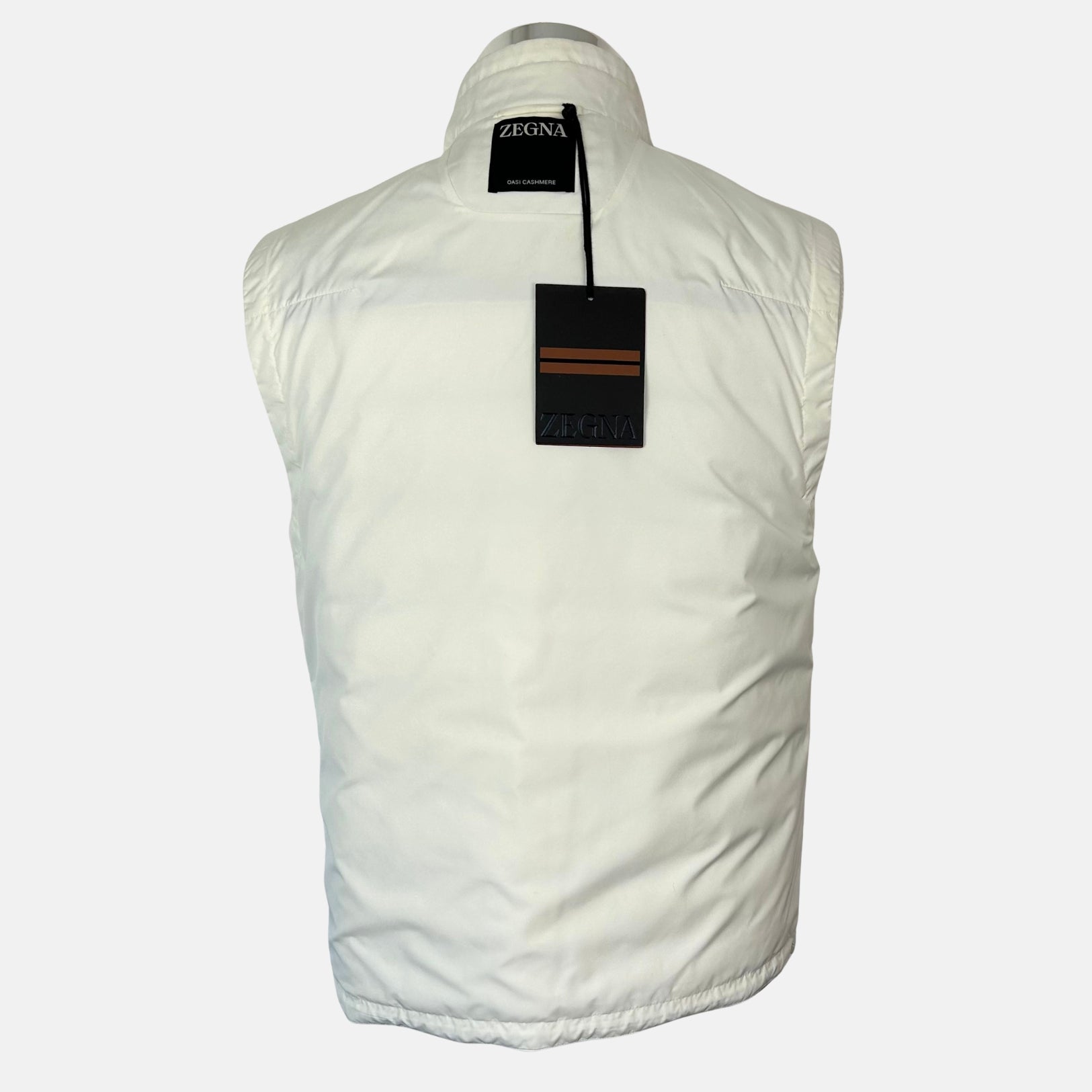Grey Down Vest made of Cashmere/Leather Details (EU 48)